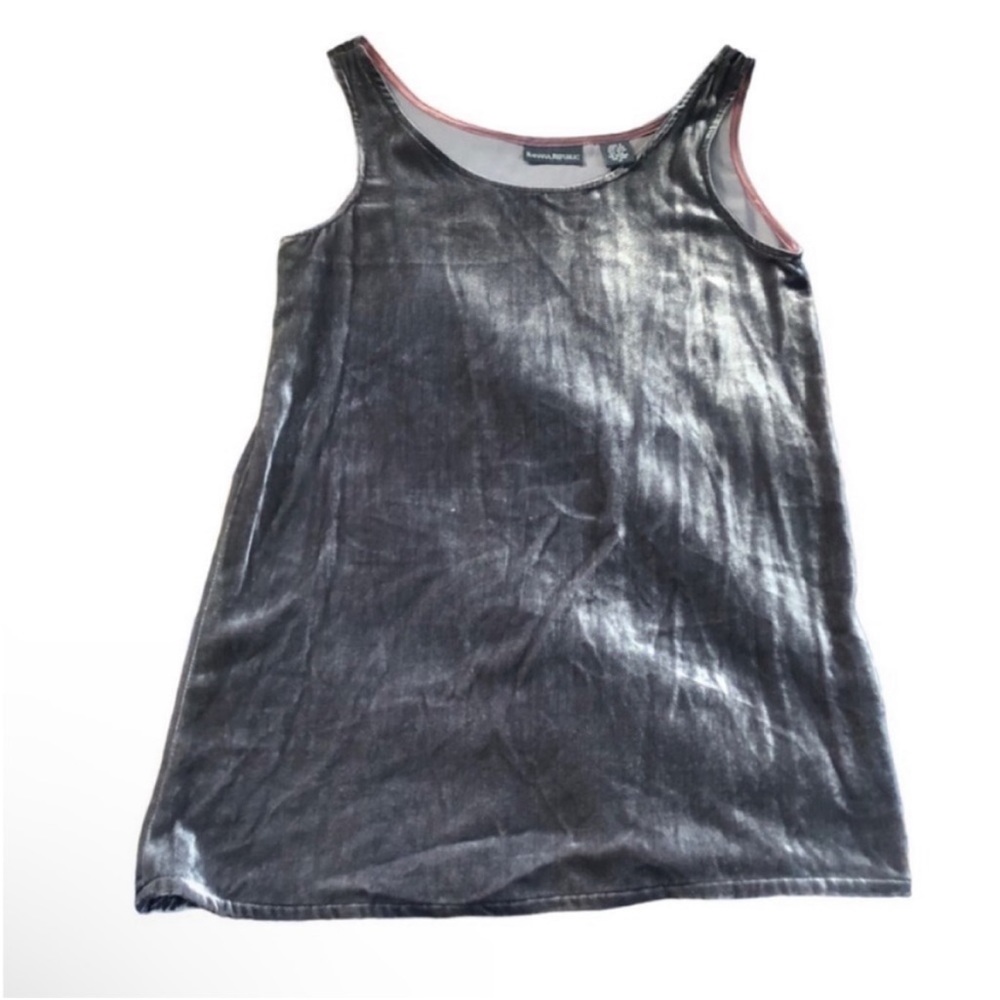 VTG Banana Republic Gray Velvet Tank Top 90s Goth Grunge Whimsigoth Fall Boho XS